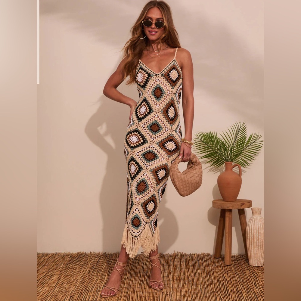 Vici Beach Ready Crochet Coverup Dress